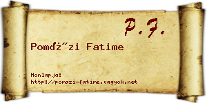 Pomázi Fatime névjegykártya